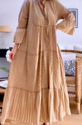 Load image into Gallery viewer, Robe longue coton camel IRINA
