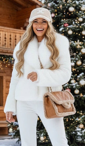 Veste fausse fourrure blanche SNOW