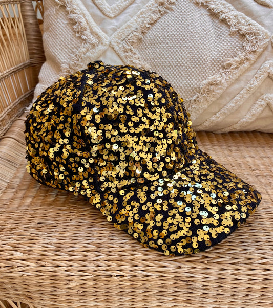 LISA gold glitter cap