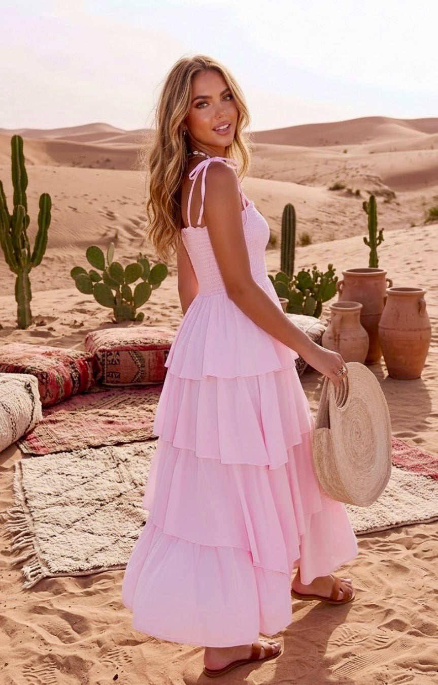 Robe longue Bohème SHANA🌸| Volants Coton