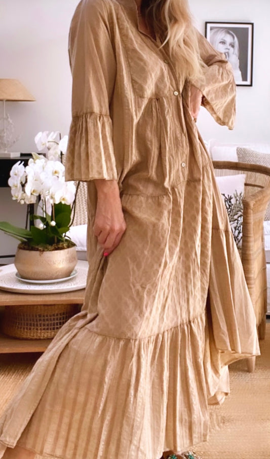 Robe longue coton camel IRINA