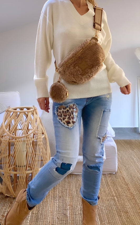 Jean used coeurs leopard LEO