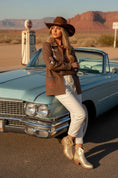 Charger l'image dans la visionneuse de la galerie, Veste LUCKY – Western broderies chocolat
