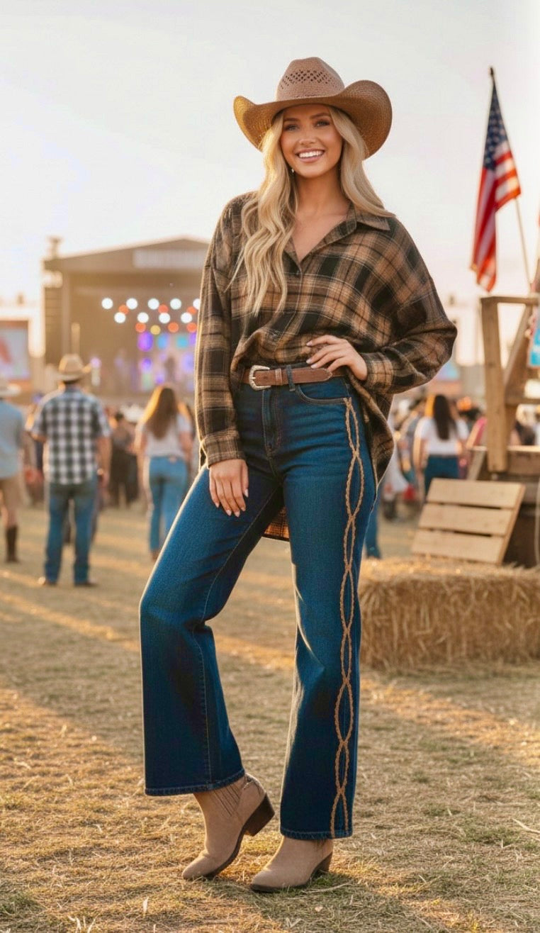 Chemise à Carreaux COOPER – Style Western Chic Femme