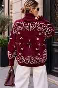Cargar la imagen en la vista de la galería, Pull bandana bordeaux col roulé CLARA
