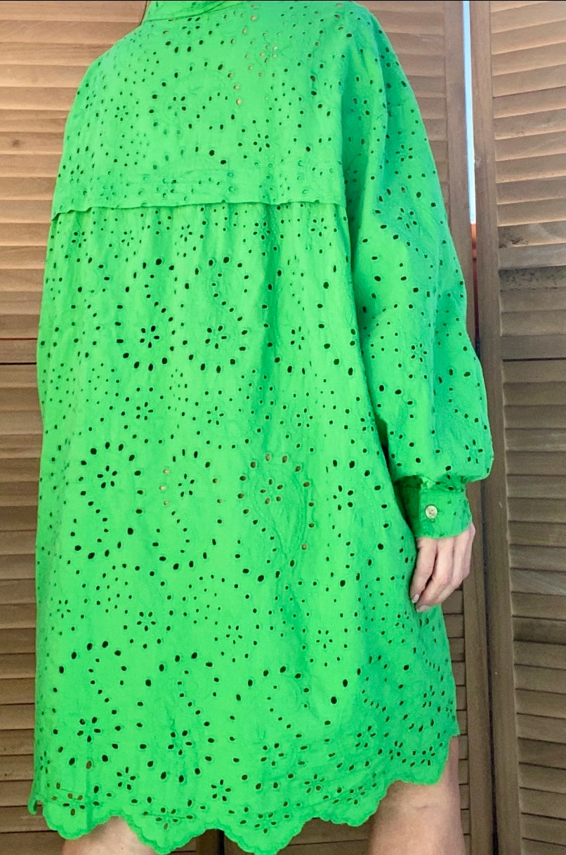 Robe tunique courte FANY vert Brésil