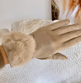 Load image into Gallery viewer, IRINA beige fur mittens
