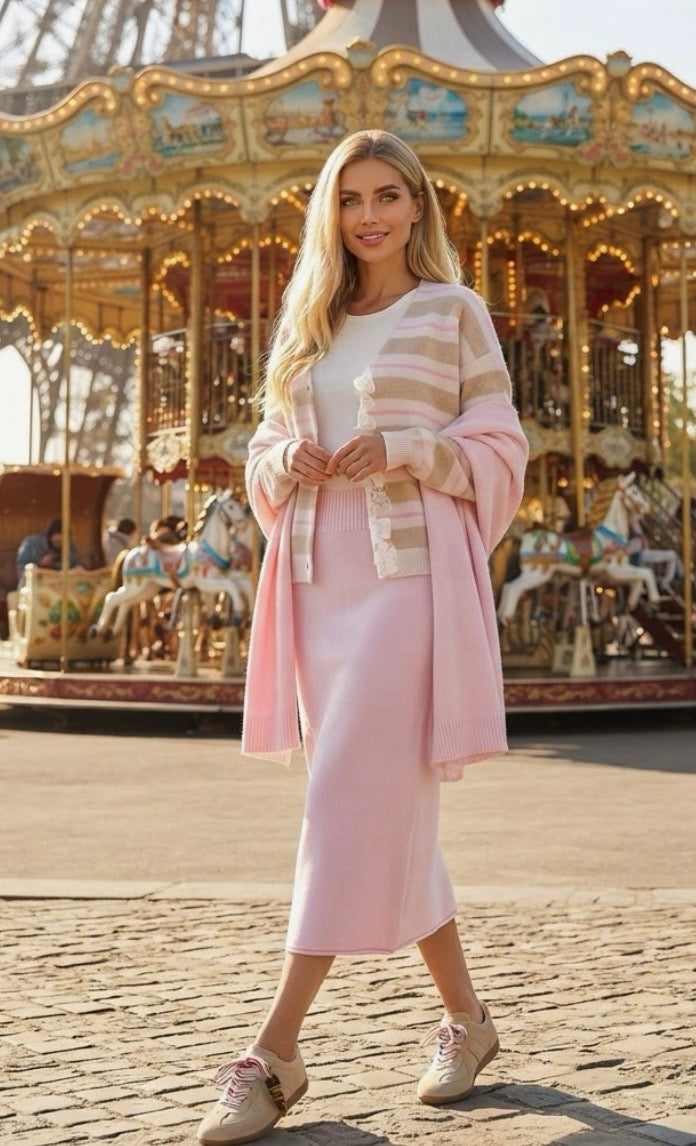 Grande Étole Rose Effet Cachemire ROSANNE 🌸