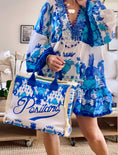 Load image into Gallery viewer, SANTORINI blue tunic dress
