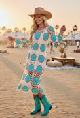 Charger l'image dans la visionneuse de la galerie, Robe Crochet Turquoise NEVADA – Robe Midi Bohème Ajourée🩵🌴
