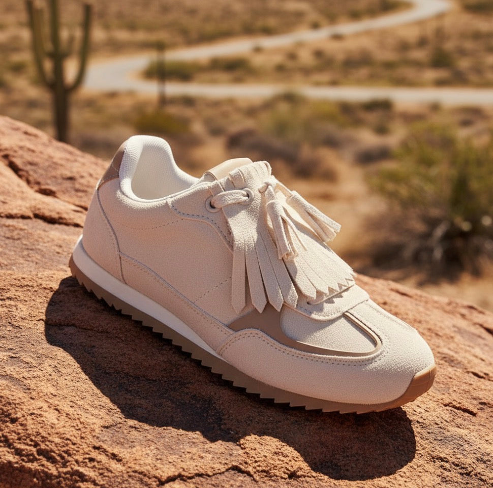Baskets Crèmes à Franges BUFFALO – Style Western Boho Chic