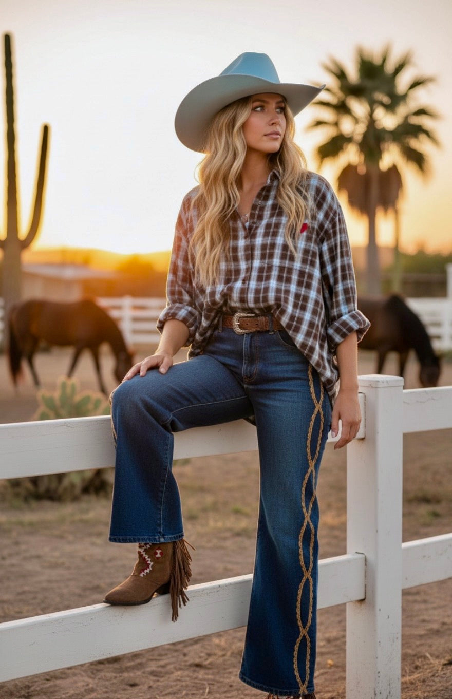 Chemise à Carreaux RANCH ♥️– Style Western Bohème