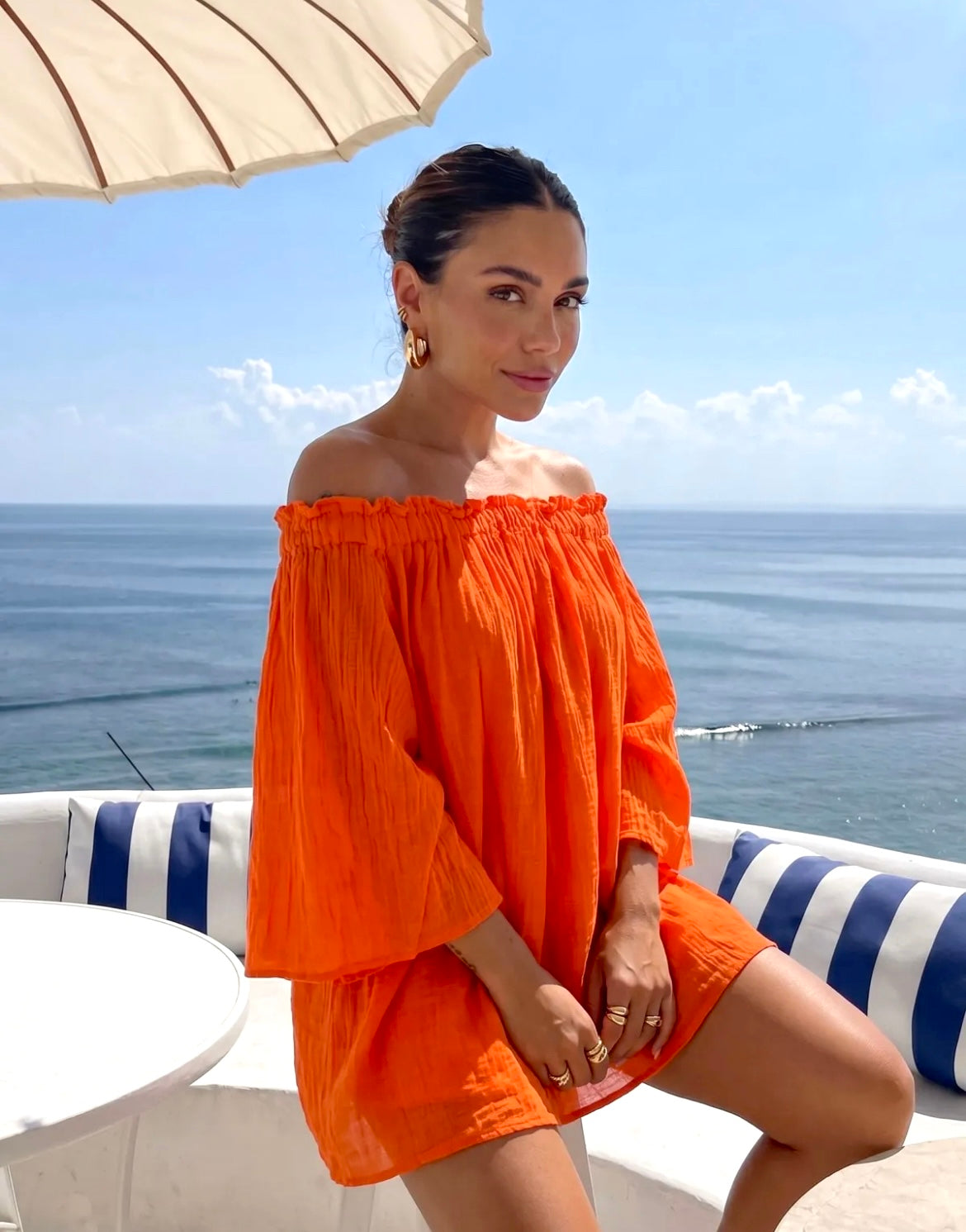 Blouse Bustier Coton NAIA – Top Élastique Bohème Chic Femme | Resort Été