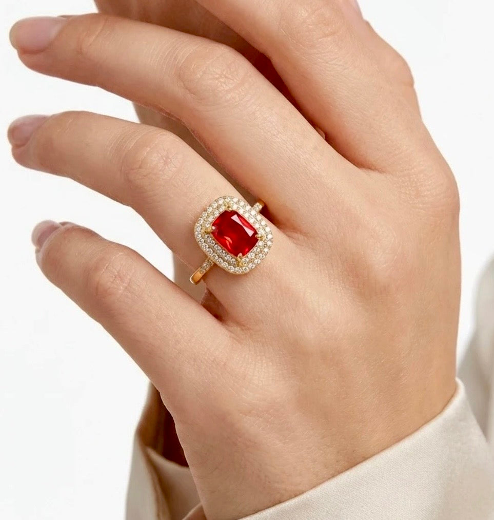 Bague Rubis & Diamants QUEEN – Vintage Chic