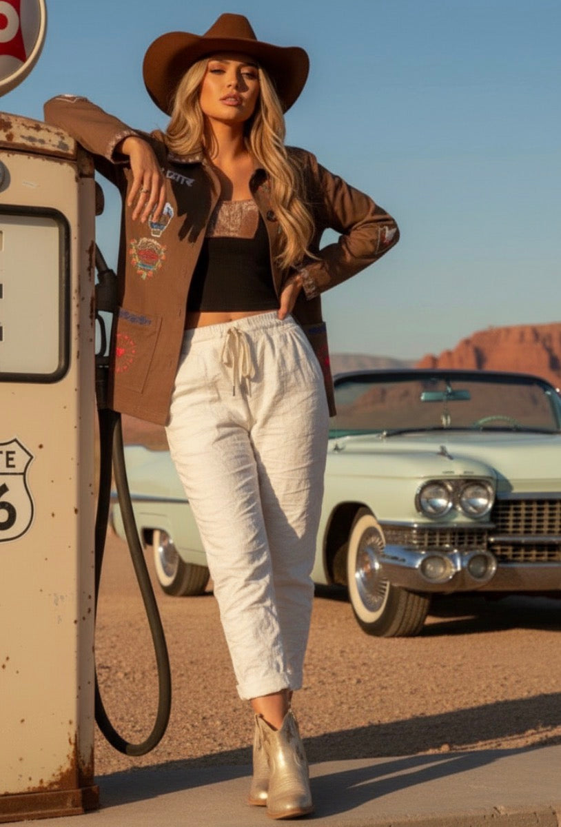 Pantalon LÉA – Toile Magique Élasthanne | Coupe Confort