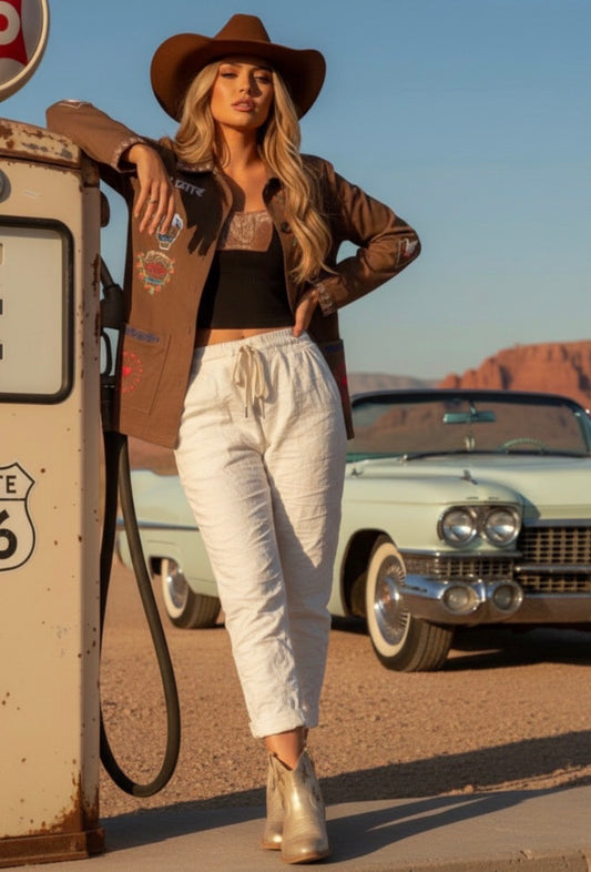 Pantalon LÉA – Toile Magique Élasthanne | Coupe Confort
