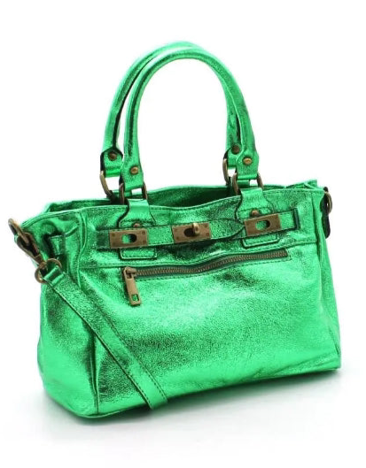 Sac cuir glacé menthe SAM