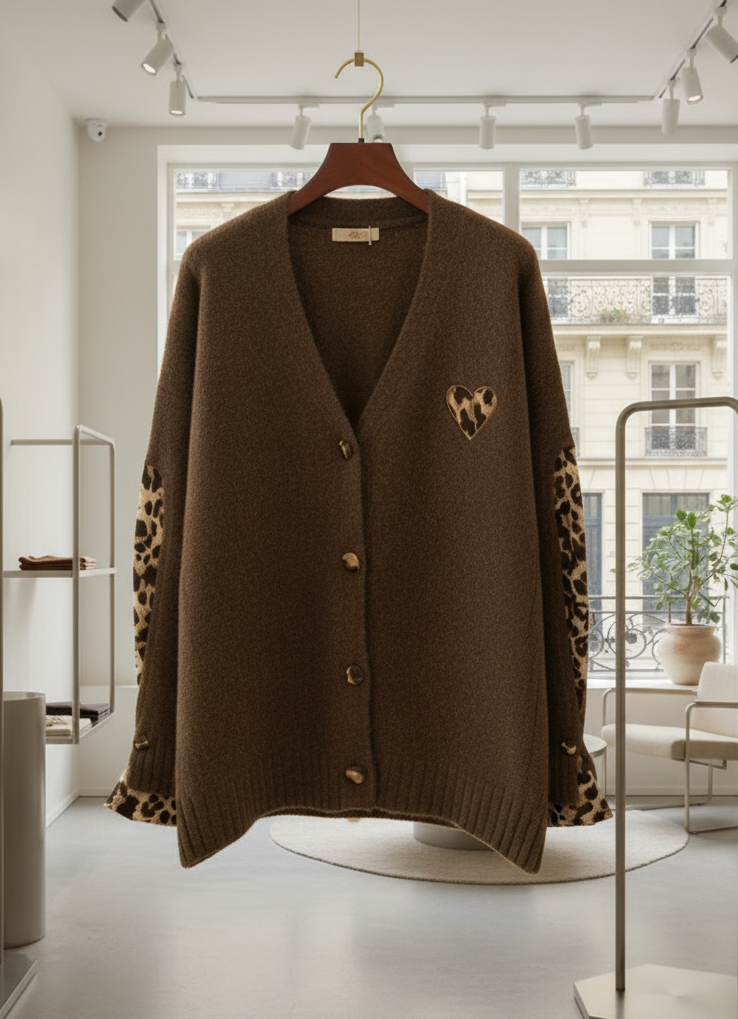 Gilet choco et léopard  PATY