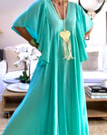 Load image into Gallery viewer, Robe longue turquoise DIVINE
