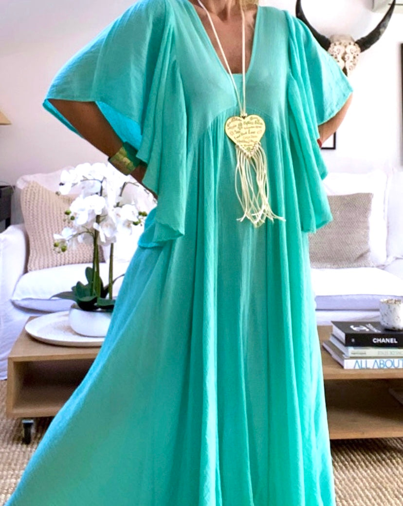 Robe longue turquoise DIVINE