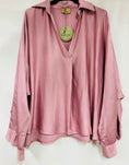 Load image into Gallery viewer, TILA pink silk oversized blouse
