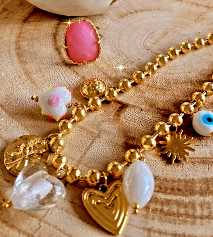 Collier POPY breloques