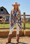 Charger l'image dans la visionneuse de la galerie, Blouse Poncho Fluide Effet Patchwork WILD – Style Boho Chic🌸
