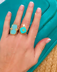Load image into Gallery viewer, SANA turquoise mother-of-pearl ring

