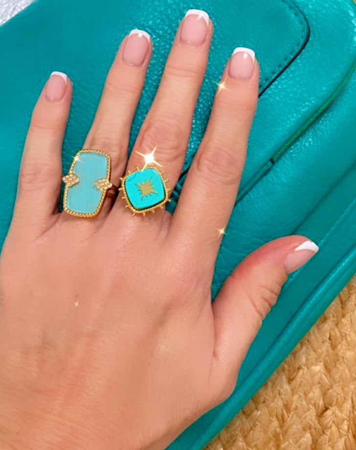 SANA turquoise mother-of-pearl ring