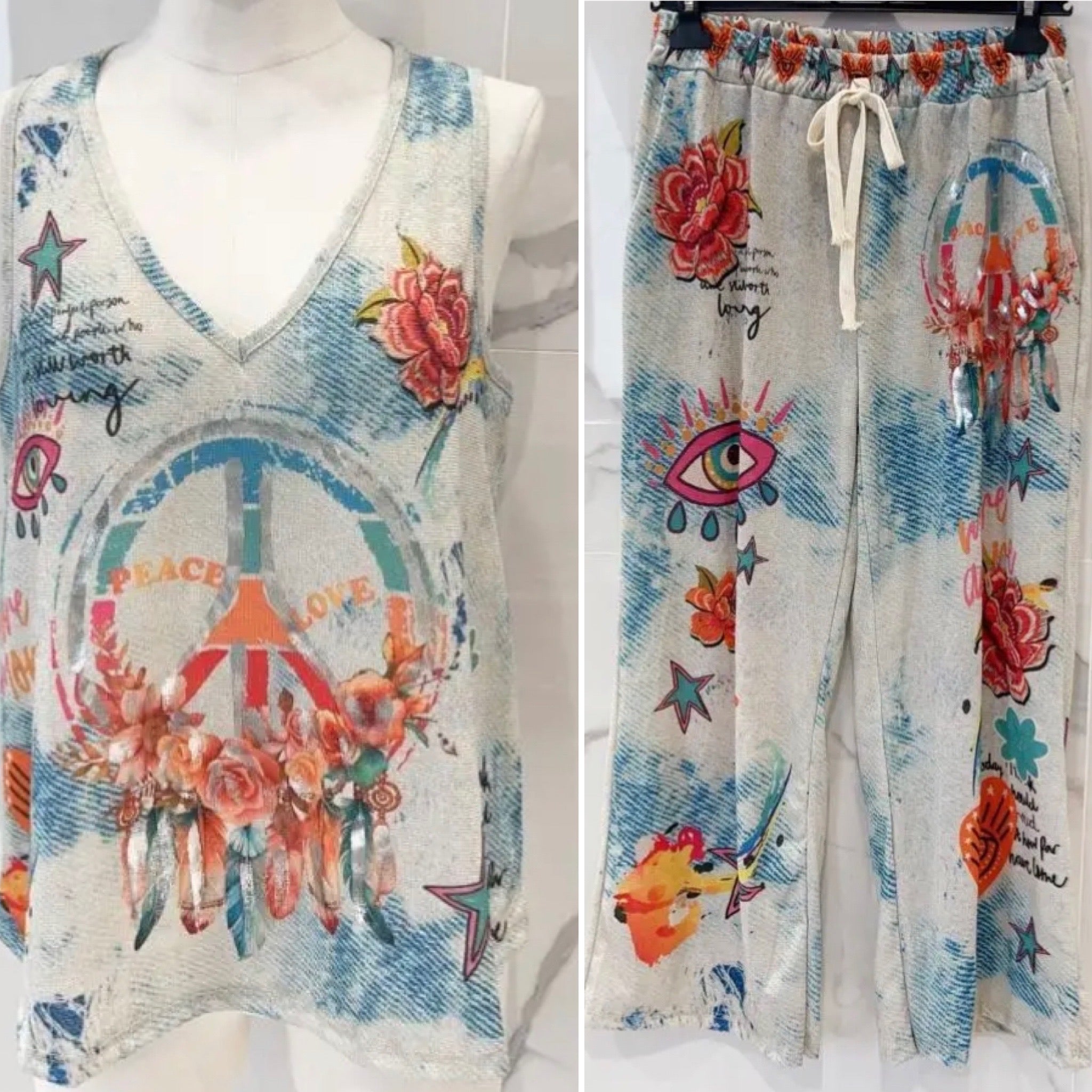 Ensemble top/ pantalon lurex PEACE