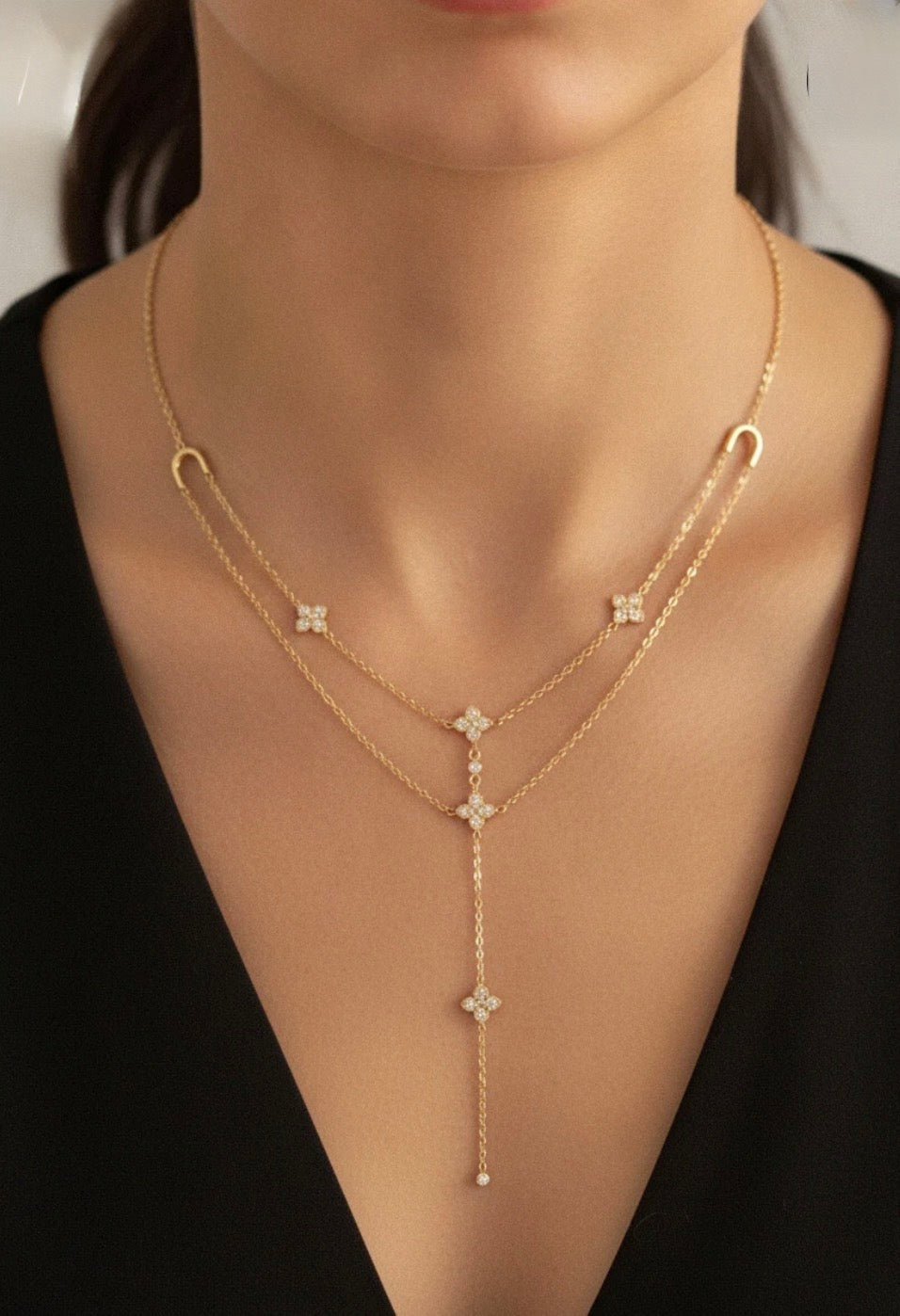 Collier ODILE | Goutte d'Eau Multirang Doré