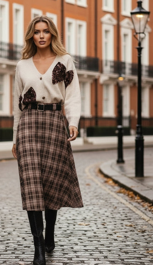 Jupe longue carreaux NALA