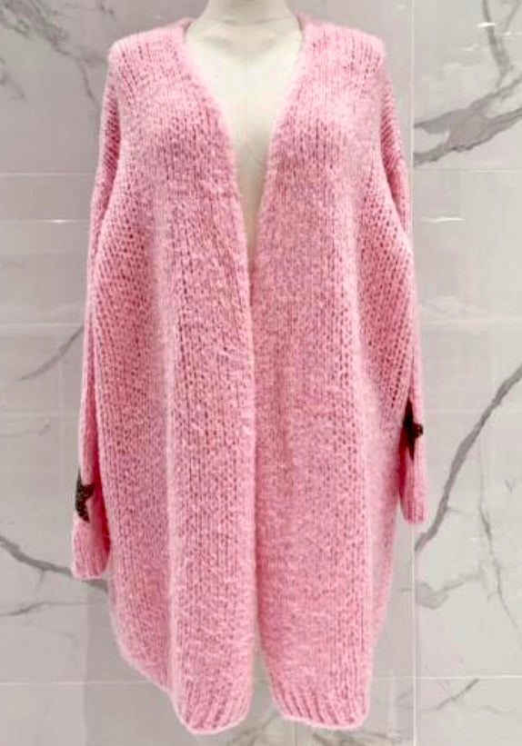 Gilet maille  LUNA rose bébé