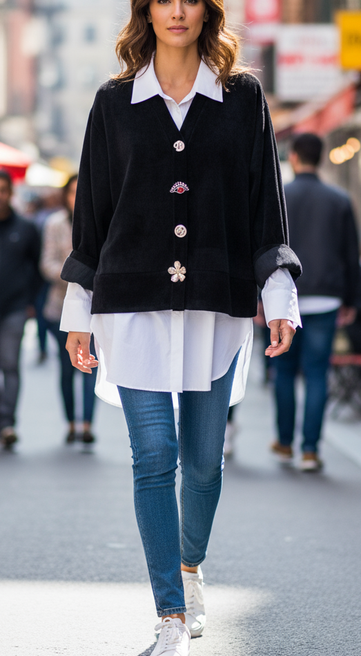 Sweat chemise velours RIHANNA noir