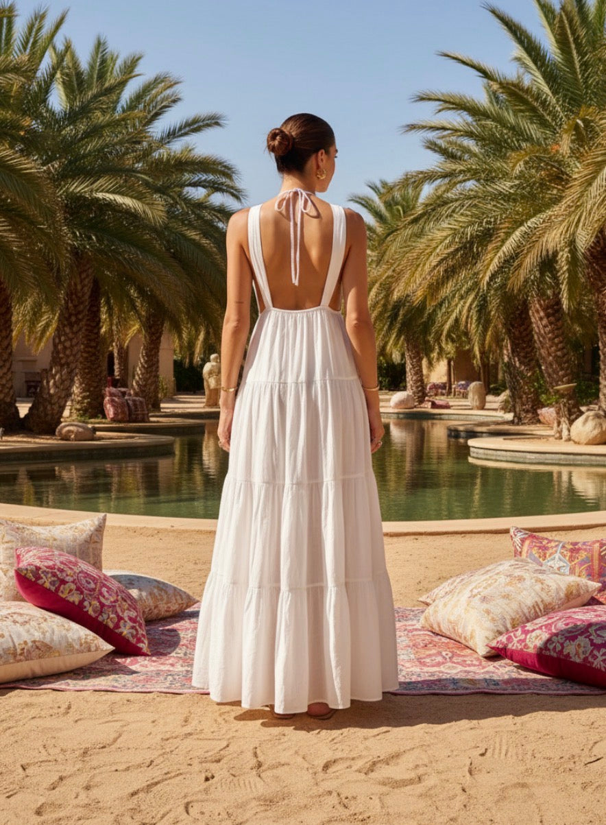 Maxi Robe bohème ILONA blanche 💫🌙⭐️
