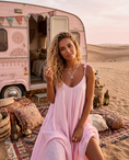 Charger l'image dans la visionneuse de la galerie, 🌸 Robe Longue Rose Bohème SWANNY | Coton Fluide & Bretelles à Nouer 🌿
