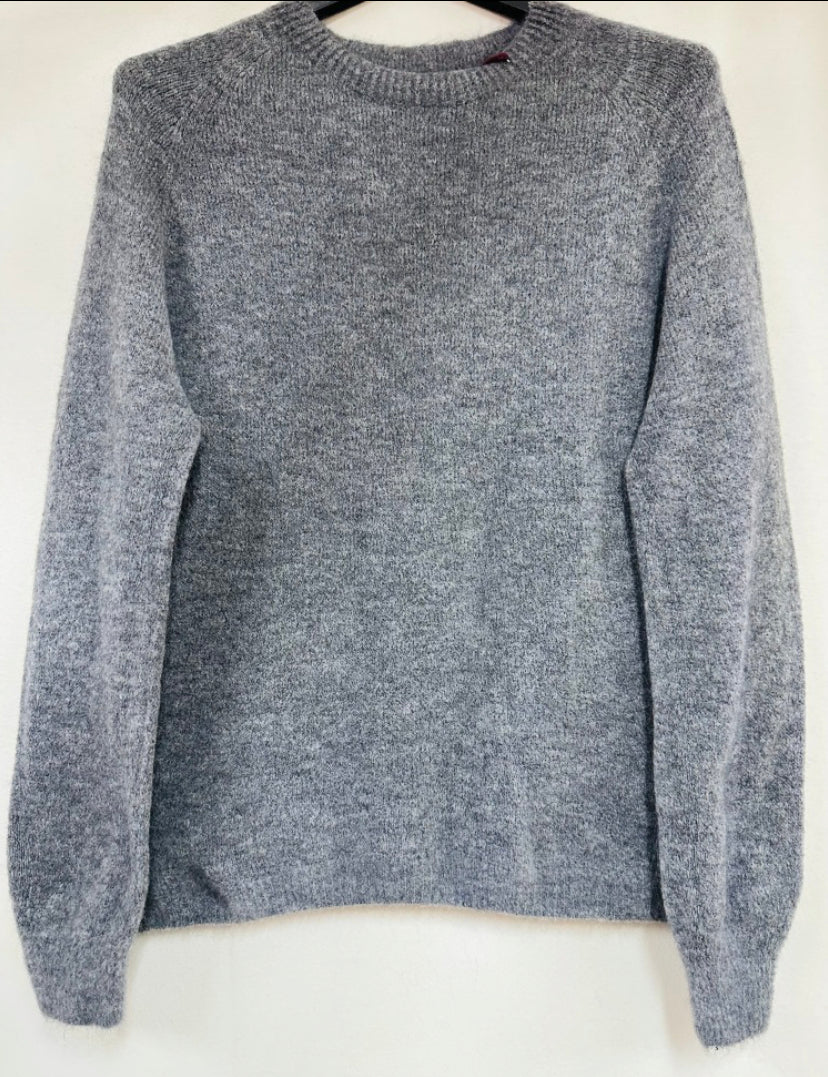 Pull alpaga col rond gris AMY