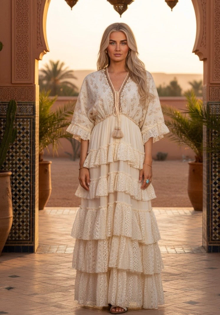 Robe Longue Bohème LORELEI — Volants & Dentelle Gypsy