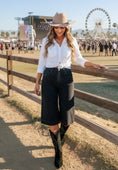 Charger l'image dans la visionneuse de la galerie, ✨ Bermuda Jean Noir à Strass DAKOTA – Taille Haute Glamour
