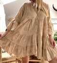 Load image into Gallery viewer, Robe  broderie anglaise BARDOT camel clair
