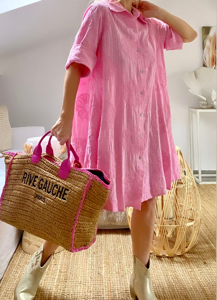 Robe coton rose ROSALIE