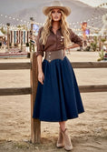 Charger l'image dans la visionneuse de la galerie, Jupe Jean Évasée LORETTA – Style Western Bohème🤎🌵
