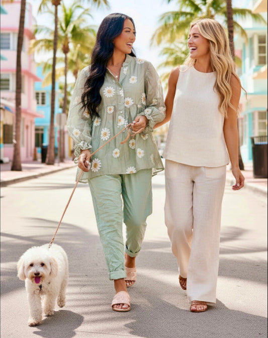 Pantalon toile unie LÉA