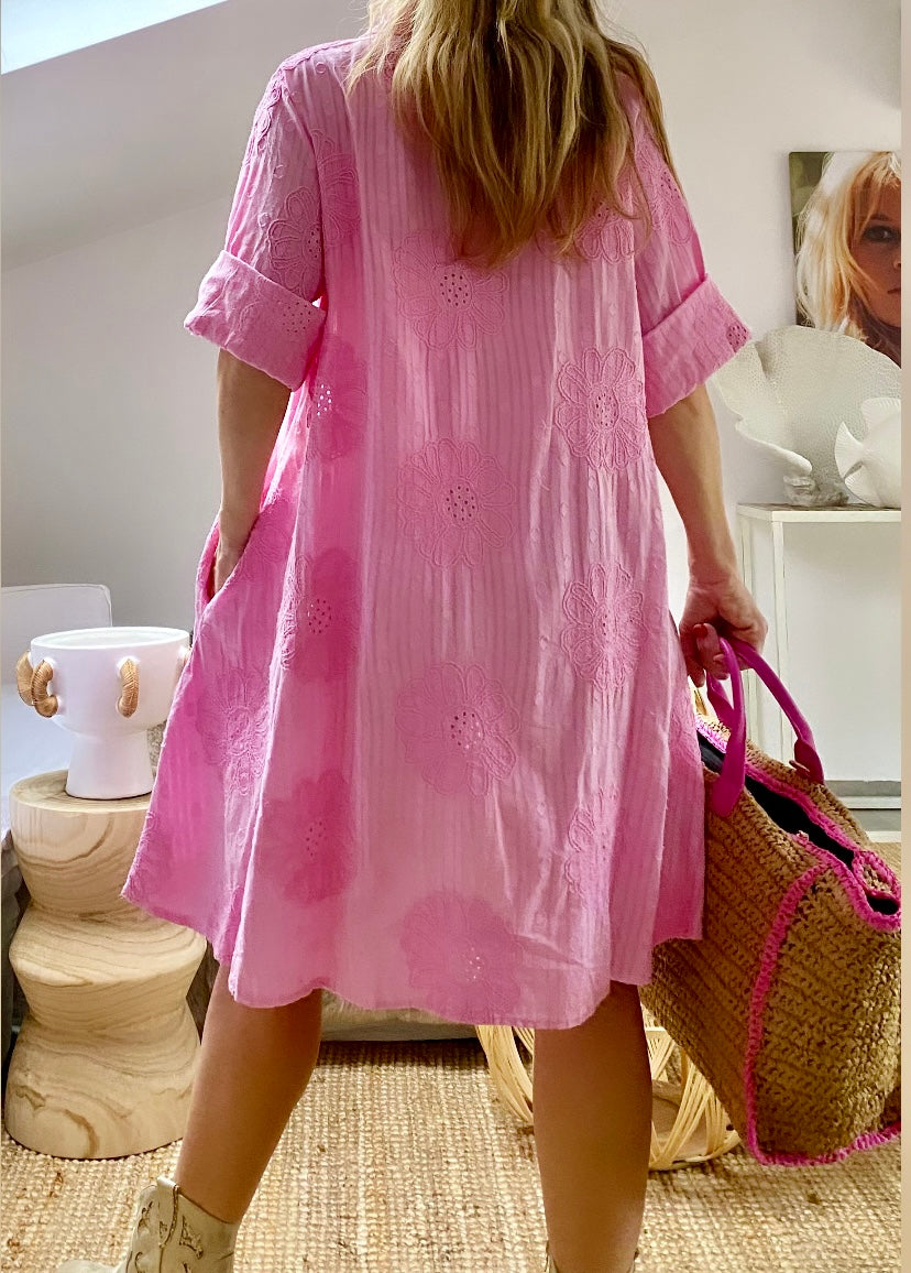 Robe coton rose ROSALIE