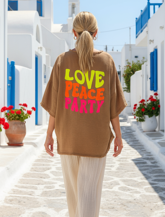 Blouse coton LOVE PEACE PARTY