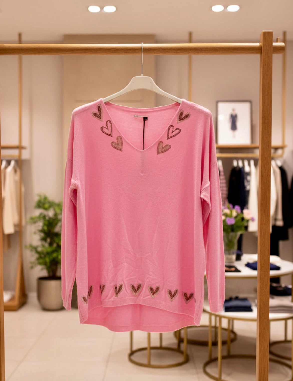 Pull fin viscose cœurs COLETTE