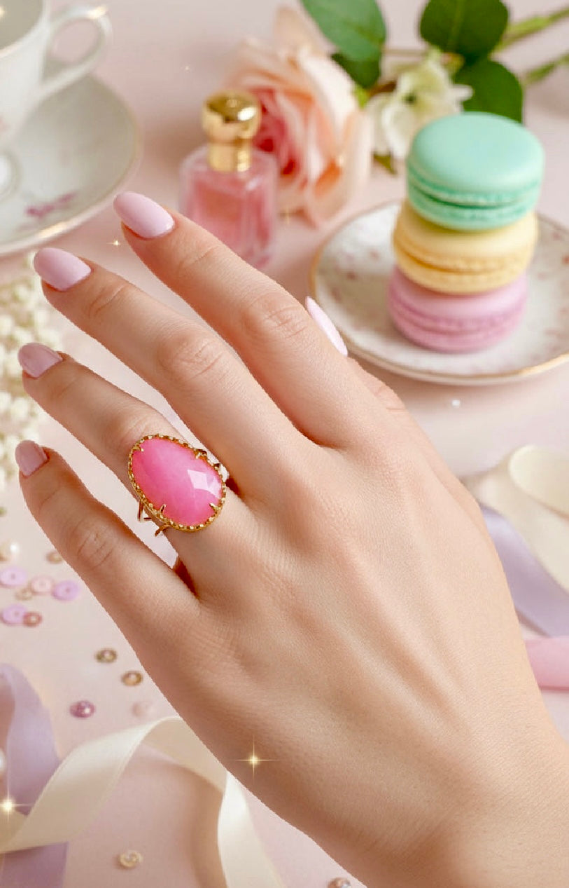 Bague pierre rose ROSE