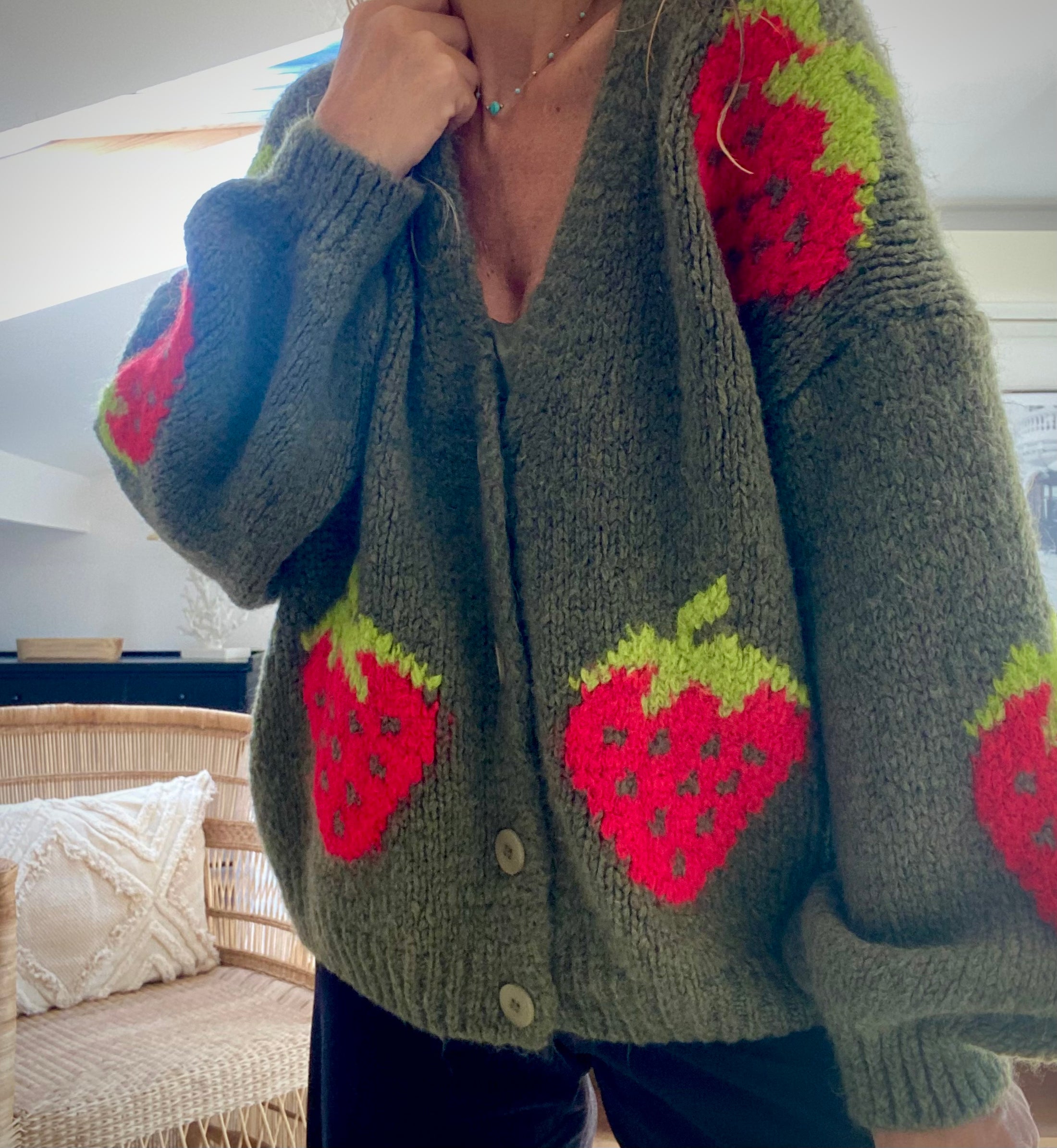 Gilet maille FRAISE