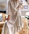 Charger l'image dans la visionneuse de la galerie, Robe longue coton beige  IRINA
