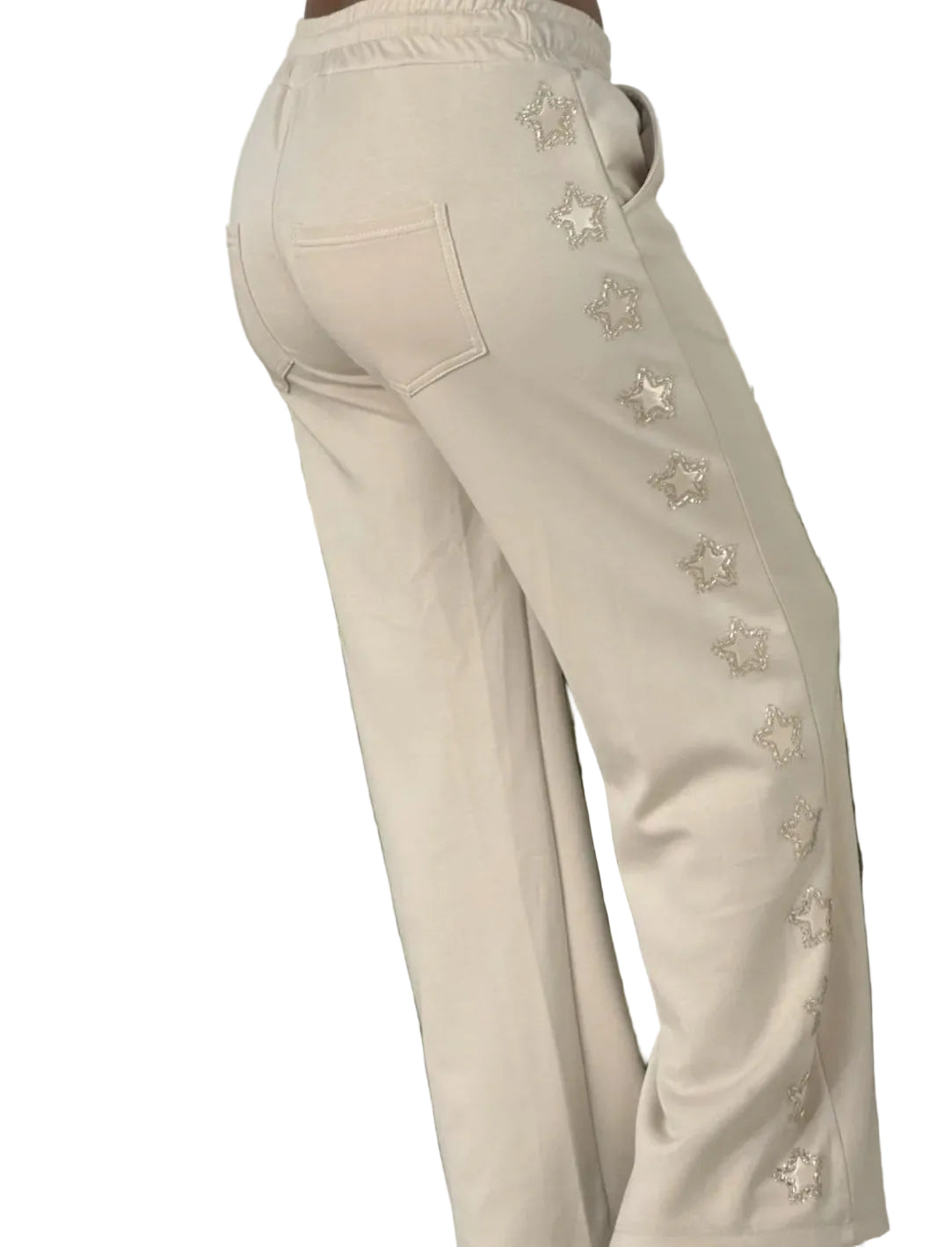 Pantalon beige étoiles LESLIE